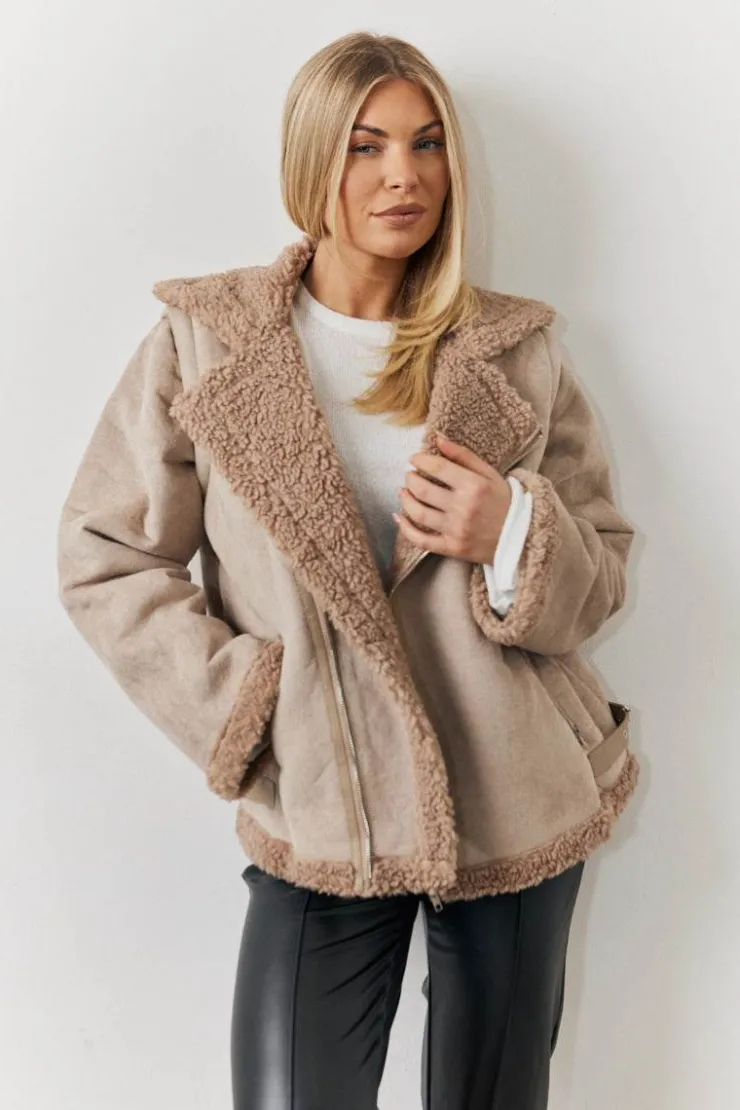 Online In The Style 2 In 1 Aviator Coat Gilet