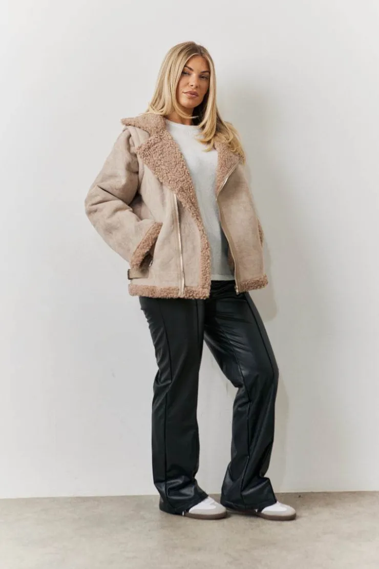 Online In The Style 2 In 1 Aviator Coat Gilet