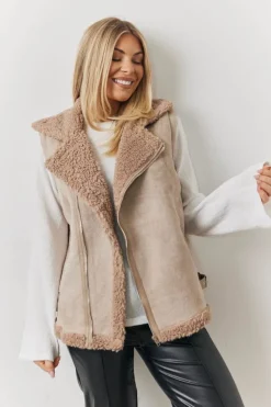 Online In The Style 2 In 1 Aviator Coat Gilet
