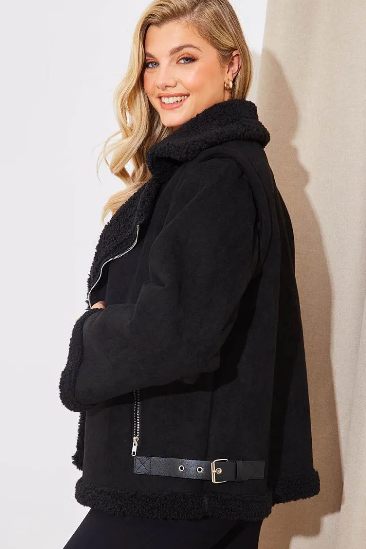 Online In The Style 2 In 1 Aviator Coat Gilet