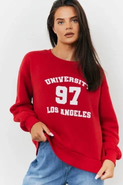 Sale Fits 97 Printed Varsity Sweatshirt Red