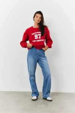 Sale Fits 97 Printed Varsity Sweatshirt Red
