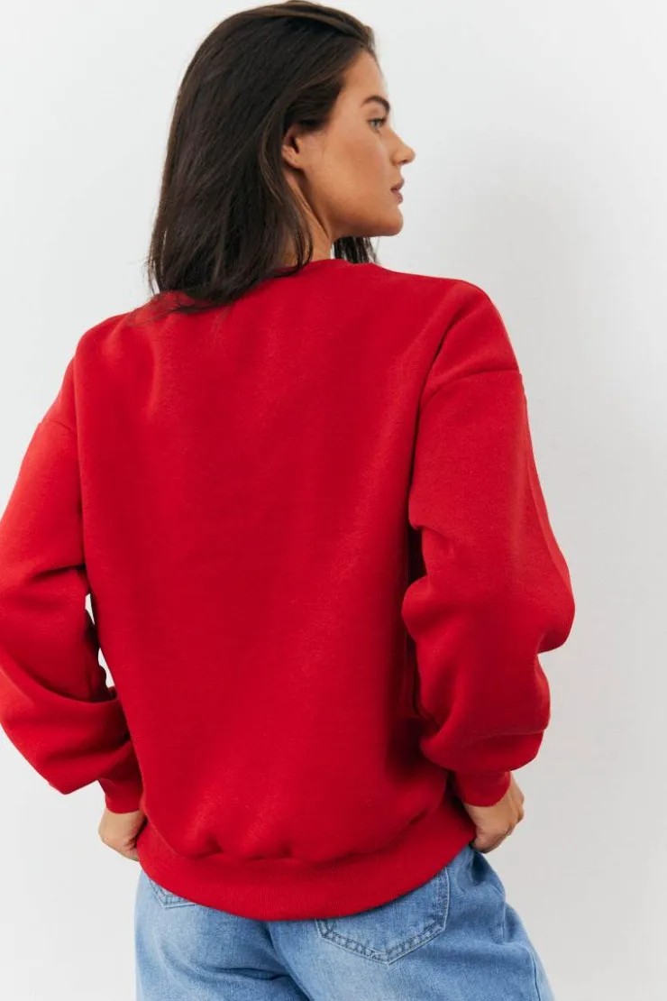 Sale Fits 97 Printed Varsity Sweatshirt Red