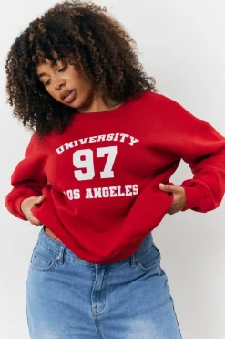Sale Fits 97 Printed Varsity Sweatshirt Red