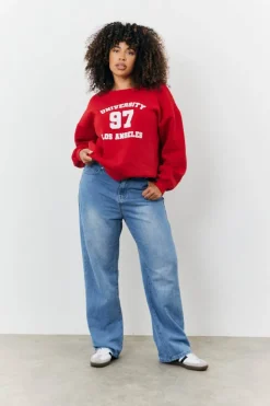 Sale Fits 97 Printed Varsity Sweatshirt Red