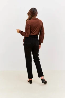 Sale In the Style Acetate Slinky Bodysuit Chocolate