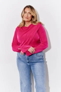 Best In the Style Acetate Slinky Co-Ord Wrap Crop Top Pink