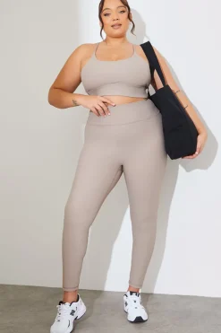 Outlet Fits Active Sculpt Ribbed Sports Leggings Mocha