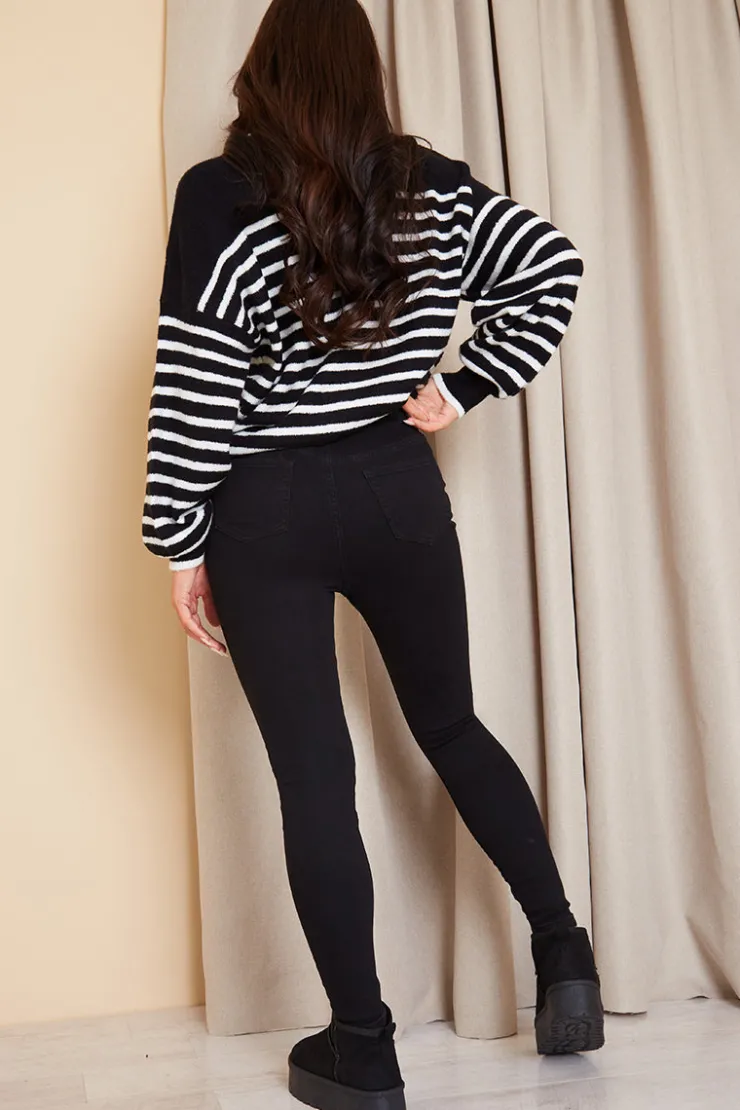 Best In The Style Adjustable Skinny Jeans Black