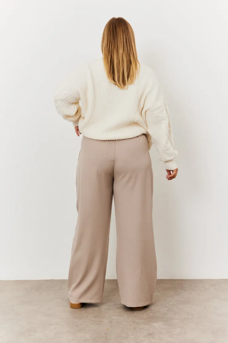 Outlet In the Style Adjustable Wide Leg Trouser Stone
