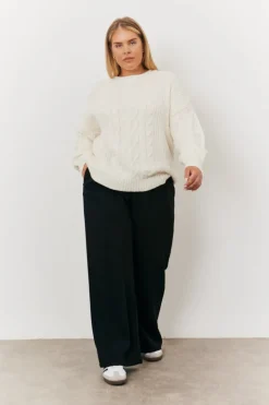 In the Style Adjustable Wide Leg Trouser Black