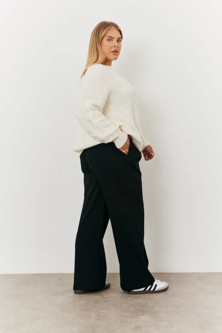 In the Style Adjustable Wide Leg Trouser Black