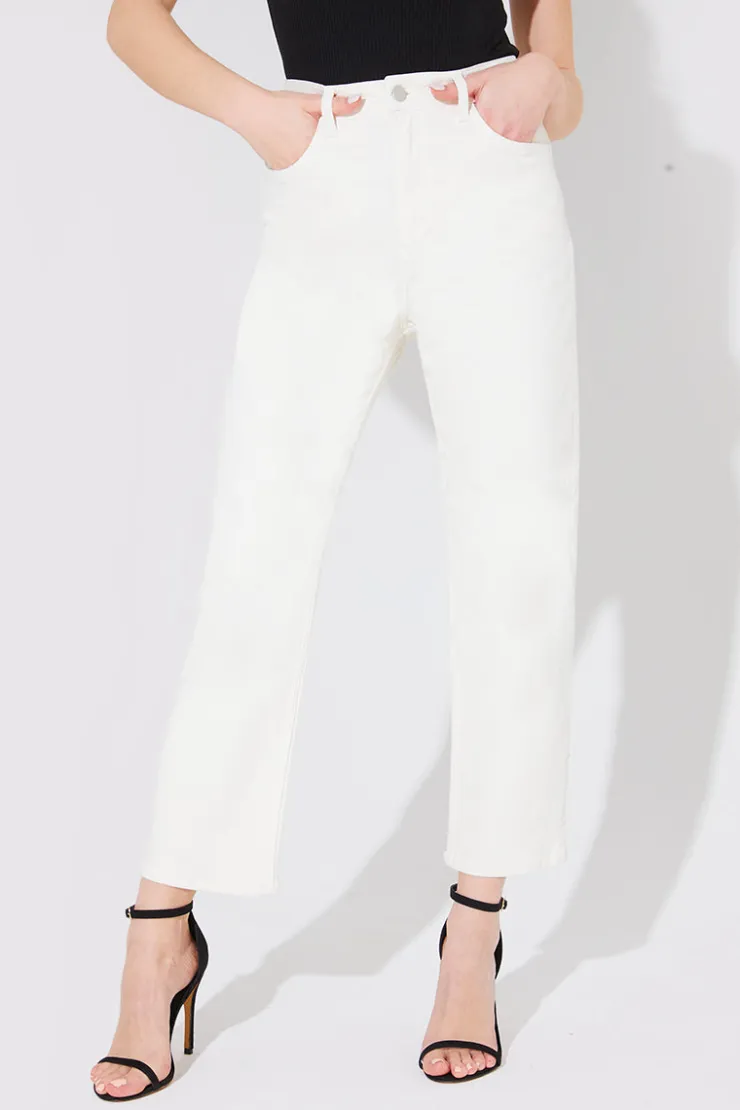 Fits Ankle Grazer Straight Leg Jean Ecru