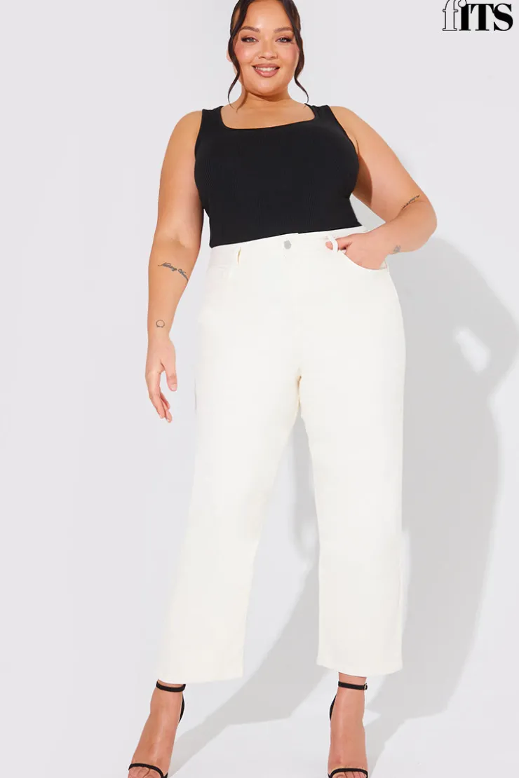 Fits Ankle Grazer Straight Leg Jean Ecru