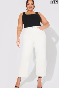 Fits Ankle Grazer Straight Leg Jean Ecru