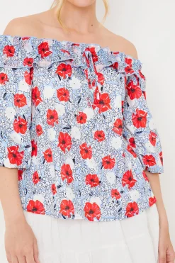 Sale In the Style Ascot Blouse Blue