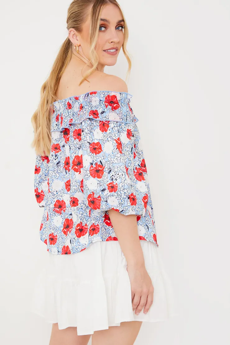 Sale In the Style Ascot Blouse Blue