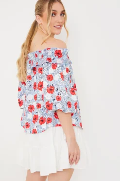 Sale In the Style Ascot Blouse Blue