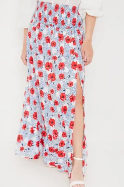 Hot In the Style Ascot Skirt Blue