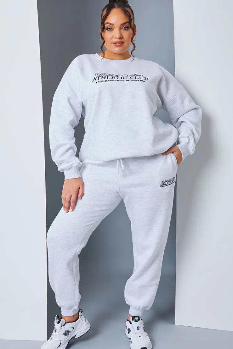 Clearance In the Style Athletic Club' Slogan Oversized Sweater
