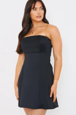 Clearance In The Style Bandeau A Line Mini Dress Black