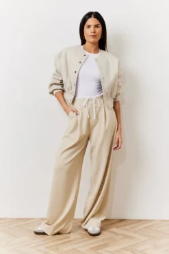 Discount In The Style Waistband Detail Tailored Trouser Beige