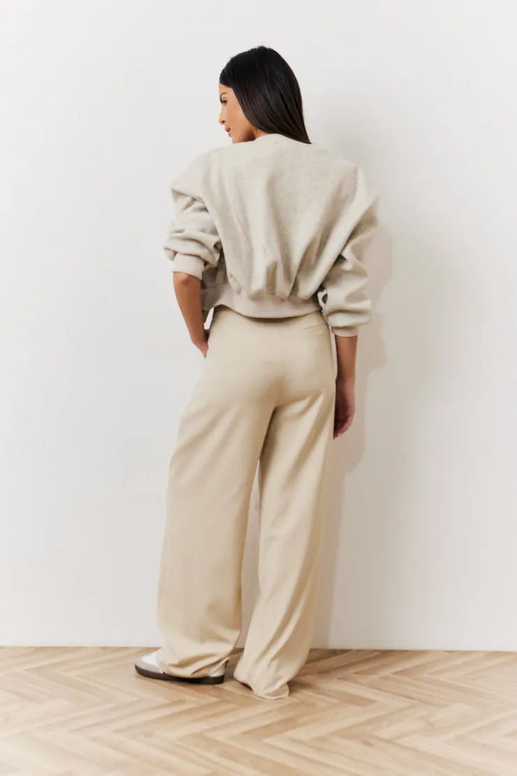 Discount In The Style Waistband Detail Tailored Trouser Beige