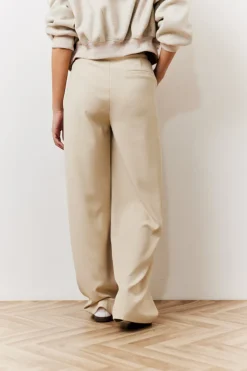 Discount In The Style Waistband Detail Tailored Trouser Beige