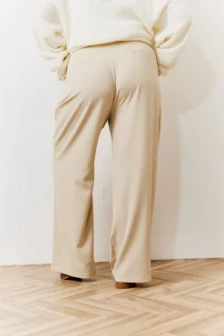 Discount In The Style Waistband Detail Tailored Trouser Beige