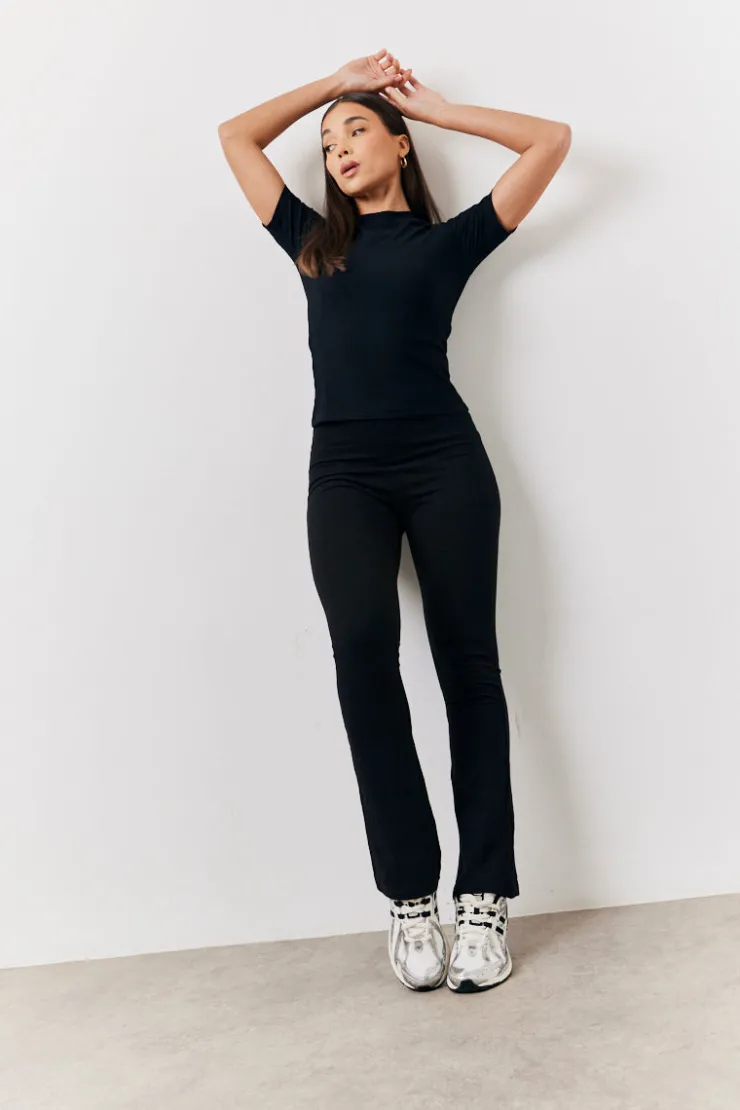 Hot In The Style 2 Pack Jersey Kickflare and Legging Black