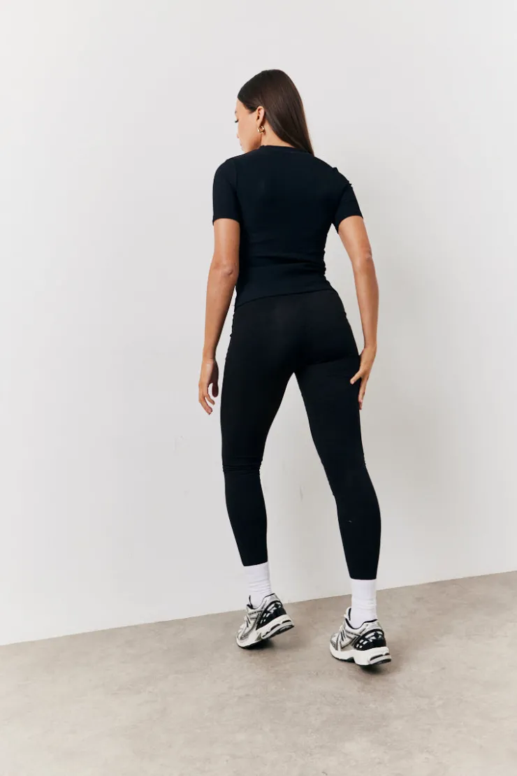 Hot In The Style 2 Pack Jersey Kickflare and Legging Black