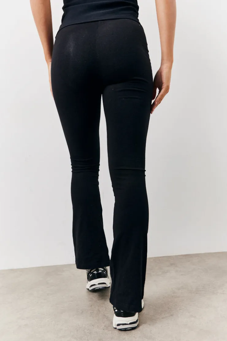 Hot In The Style 2 Pack Jersey Kickflare and Legging Black