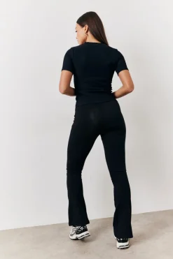 Hot In The Style 2 Pack Jersey Kickflare and Legging Black