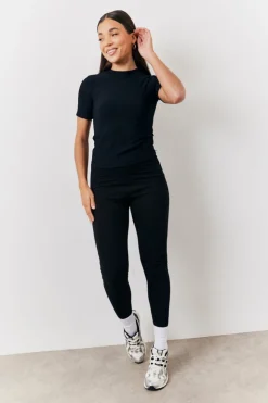 Hot In The Style 2 Pack Jersey Kickflare and Legging Black