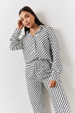 Clearance In The Style Black & White Striped Shirt Multi