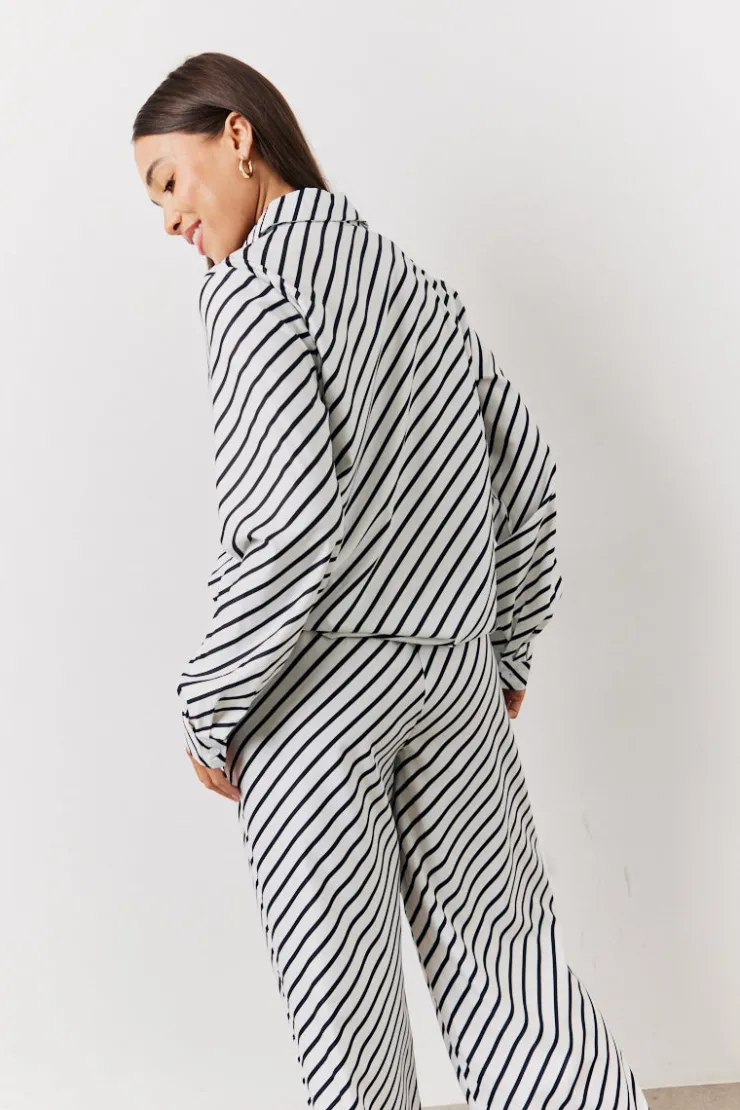 Clearance In The Style Black & White Striped Shirt Multi