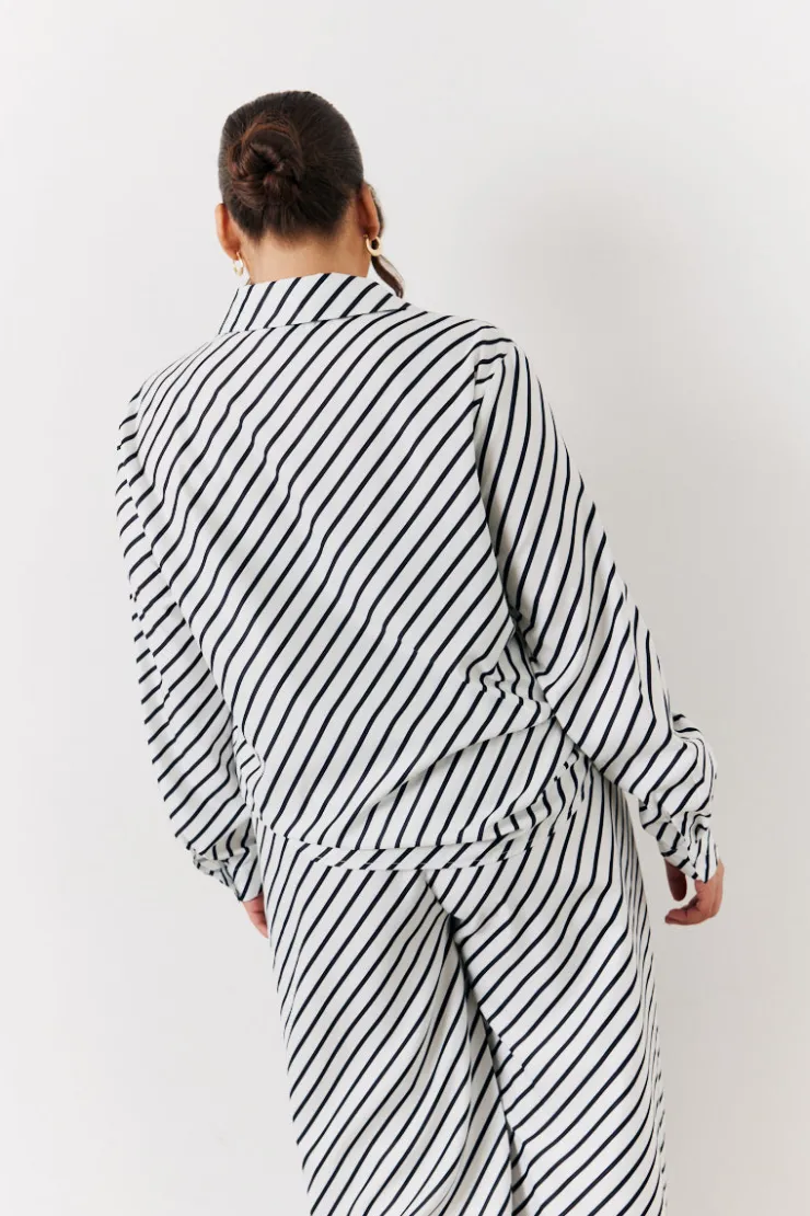 Clearance In The Style Black & White Striped Shirt Multi