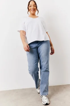 New In The Style Black and White 2 Pack Slouchy V-Neck T-Shirt Monochrome