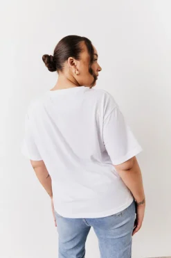 New In The Style Black and White 2 Pack Slouchy V-Neck T-Shirt Monochrome