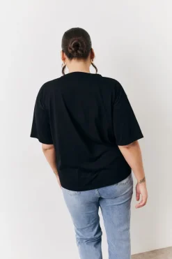New In The Style Black and White 2 Pack Slouchy V-Neck T-Shirt Monochrome
