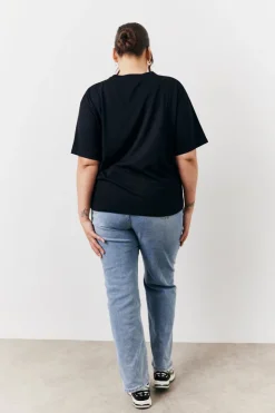 New In The Style Black and White 2 Pack Slouchy V-Neck T-Shirt Monochrome