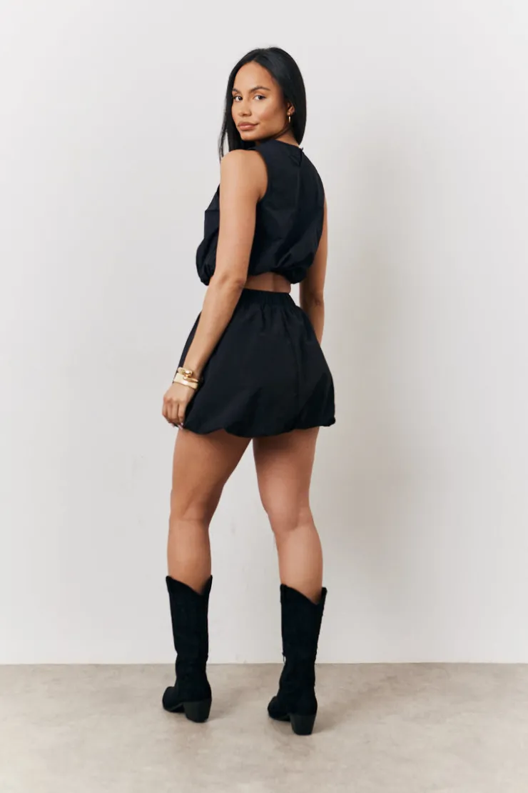 Online In The Style Balloon Co-Ord Mini Skirt Black