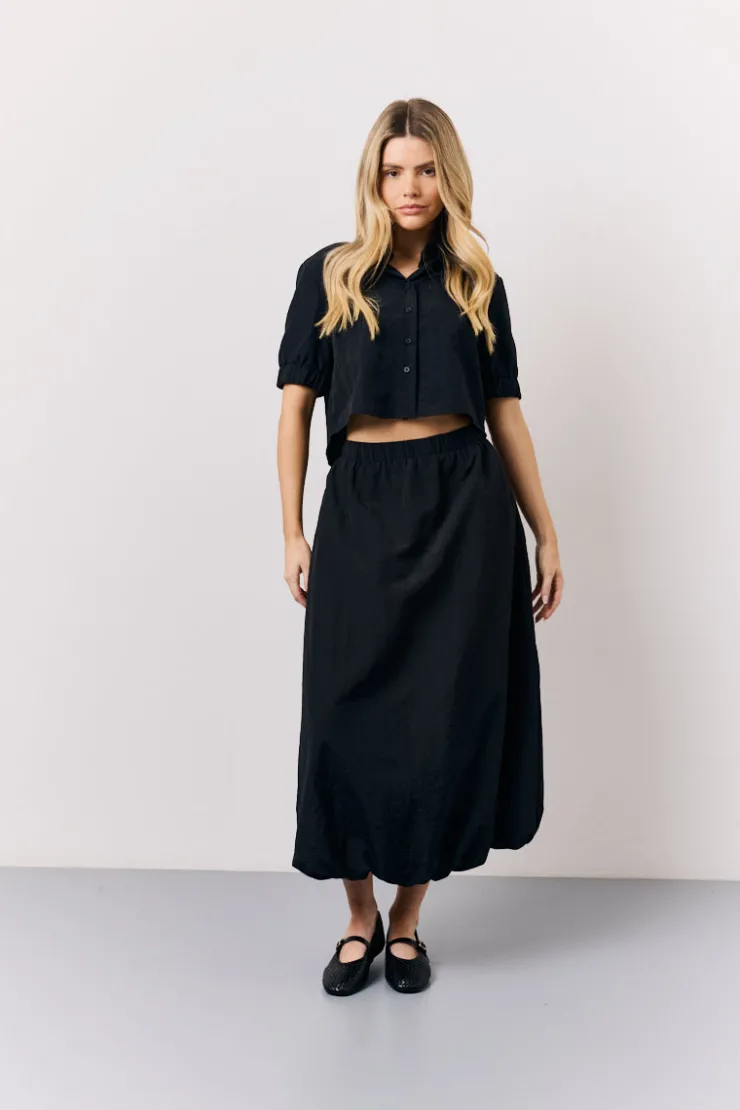 Sale In The Style Co-Ord Cropped Shirt Black