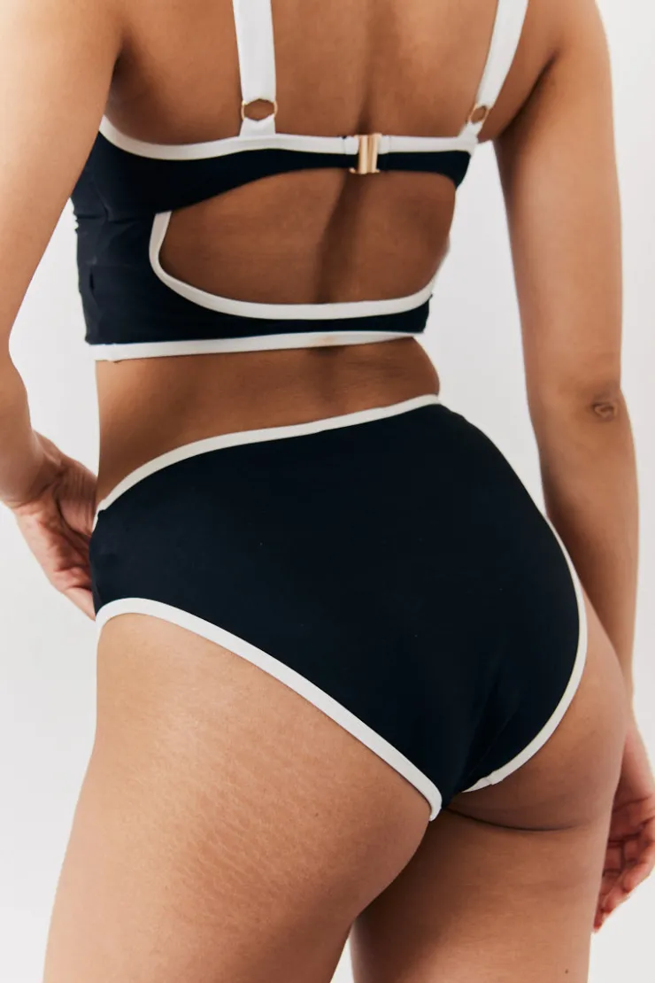 New Fits High Thigh Boomerang Bikini Bottoms Black