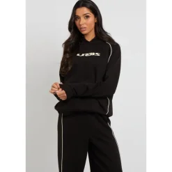 Urban Bliss Black Piped Wide Leg Joggers