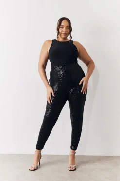 Clearance In the Style Black Premium Sequin Leggings