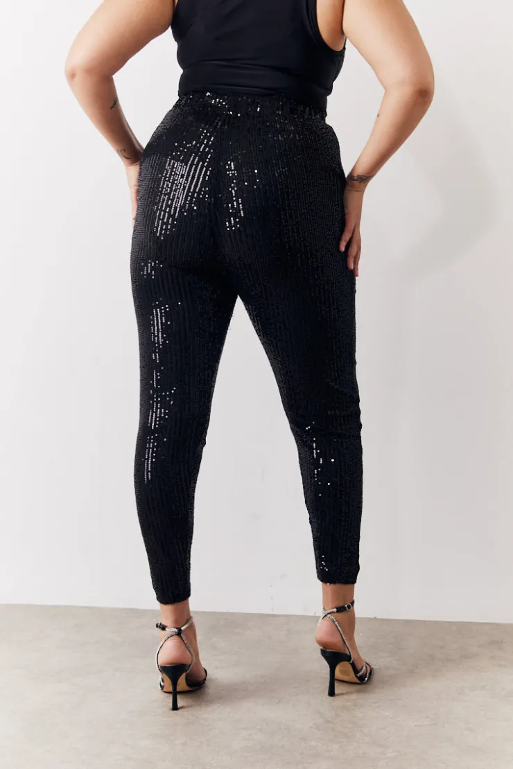Clearance In the Style Black Premium Sequin Leggings