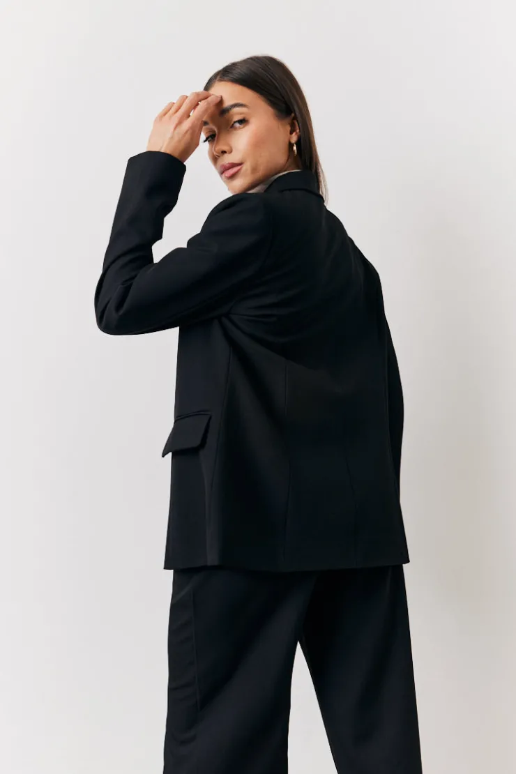 Discount In The Style Relaxed Pocket Detail Blazer Black