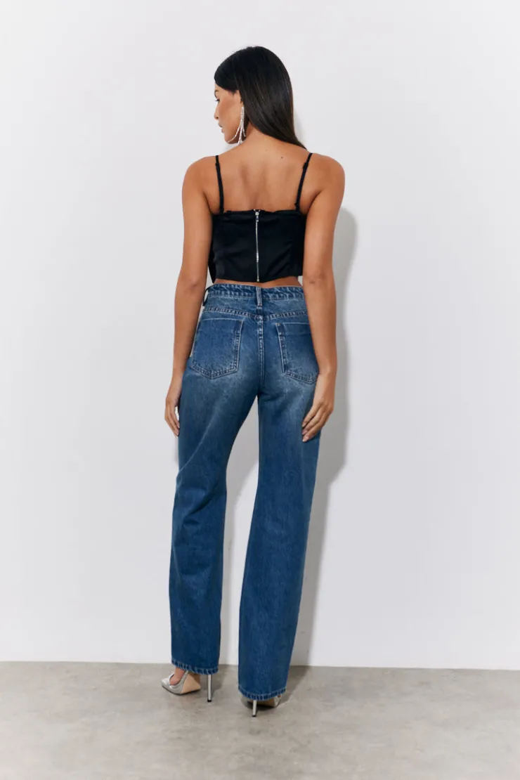 New In the Style Satin Bow Detail Cami Top Black