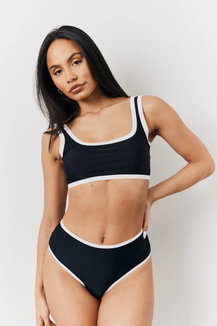 Hot Fits Scoop Neck Bikini Top Black